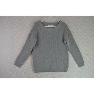 Glamorous Angora Blend Gray Women's Small Crewneck Tight Knit Sweater
